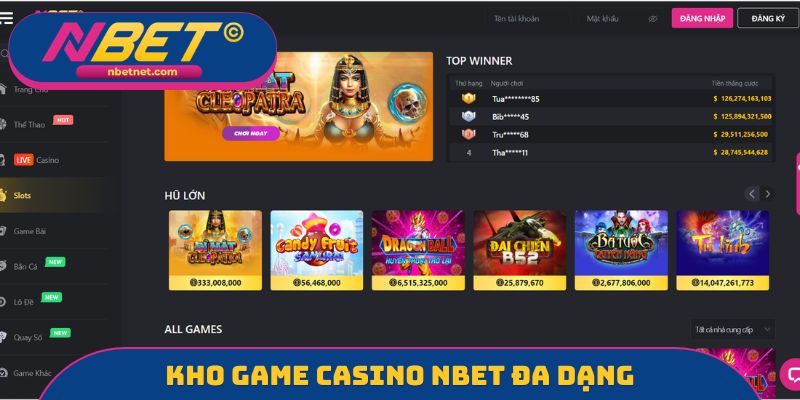 Kho game casino NBET đa dạng